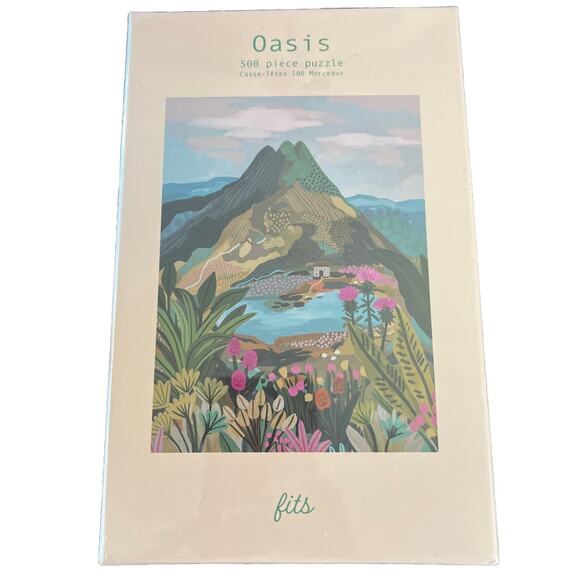 Fits Oasis Puzzle, Art by Rhi James, 500 Piece Sealed Frameable Nature Mountain - Picture 1 of 5